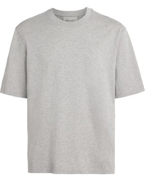 Ami Paris Cotton Embossed Logo T-Shirt - Grey
