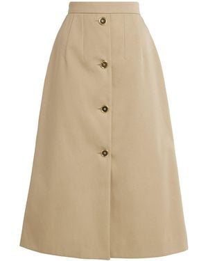 Patou Organic Cotton Midi Skirt - Natural