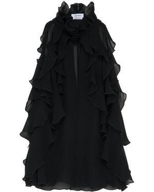 McQueen Silk Ruffled Top - Black