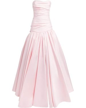 Marmar Halim Taffeta Strapless Draped Gown - Pink
