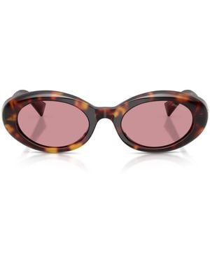 Miu Miu Oval Wrap-Around Sunglasses - Pink