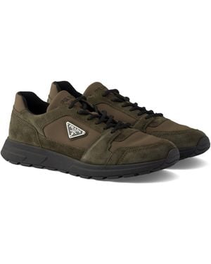 Prada Re-Nylon And Suede Prax 2.0 Sneakers - Brown
