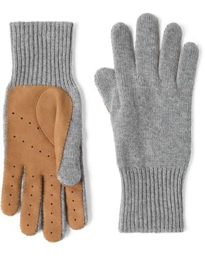 Brunello Cucinelli Cashmere-Suede Gloves - Grey