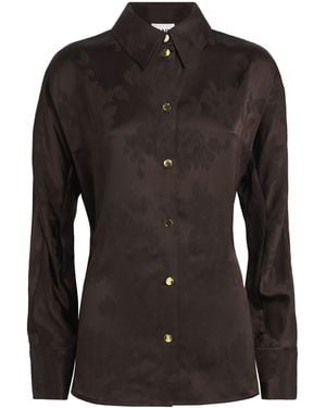 Ganni Satin Jacquard Shirt - Black