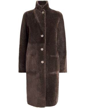 JOSEPH Shearling Reversible Britanny Coat - Brown