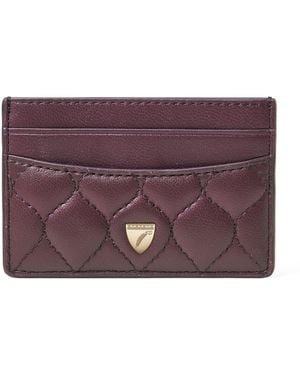 Aspinal of London Leather Slim Card Holder - Purple