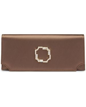 Malone Souliers Satin Vivien Clutch Bag - Brown