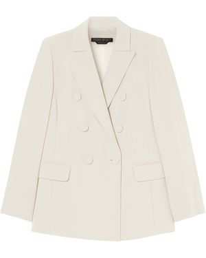 Marina Rinaldi Double-Breasted Blazer - Natural