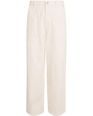 About Blank Cotton Wide-Leg Carpenter Trousers - White