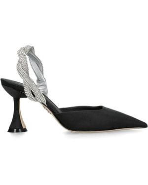 Rodo Satin Embellished Lia Slingback Pumps 80 - Black