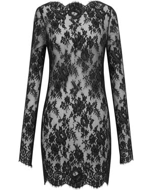 Saint Laurent Lace Mini Dress - Black