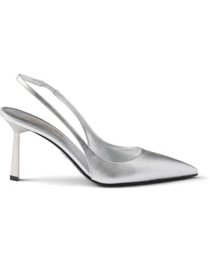 Prada Saffiano Leather Slingback Court Shoes 75 - White