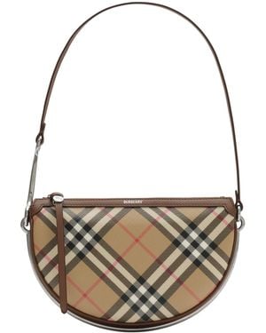 Burberry Small Check Bridle Saddle Shoulder Bag - Metallic