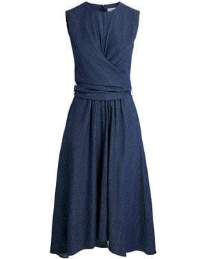 Altuzarra Cotton Chambray Penny Midi Dress - Blue