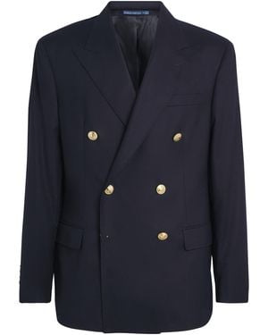 Polo Ralph Lauren Wool Double-Breasted Blazer - Blue
