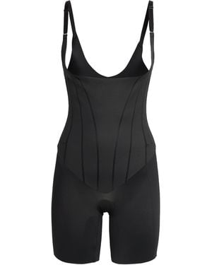 Spanx Supersculpt Totalcontour Open-Bust Mid-Thigh Bodysuit - Black