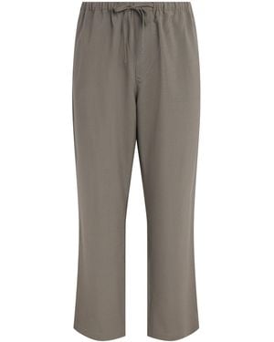FRAME Wool Easy Wide-Leg Pants - Gray