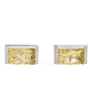 Tateossian Sterling Lemon Quartz Cufflinks - Metallic