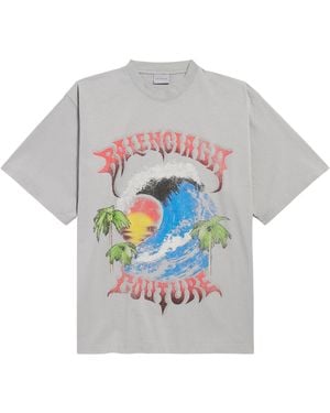 Balenciaga Cotton Vintage Surfer T-Shirt - Grey