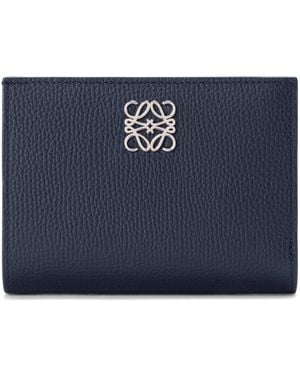 Loewe Leather Anagram Compact Wallet - Blue