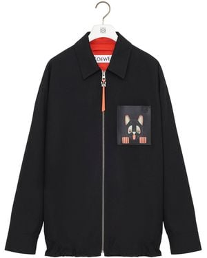 Loewe X Louis Wain Gabardine Zip-Up Overshirt - Black