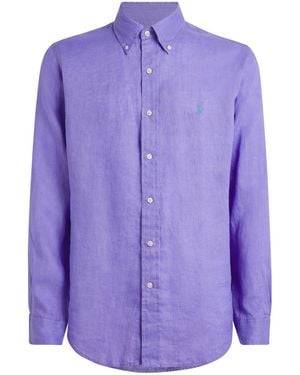 Polo Ralph Lauren Linen Custom Fit Shirt - Purple