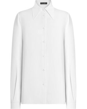 Dolce & Gabbana Stretch-Silk Shirt - White