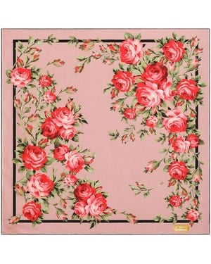 Dolce & Gabbana Silk Floral Square Scarf - Pink