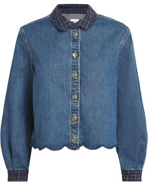 Claudie Pierlot Denim Check-Collar Shirt - Blue