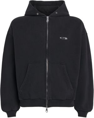 Cole Buxton Cotton Distressed Surf Hoodie - Black