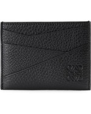 Loewe Grained Leather Puzzle Card Holder - Black