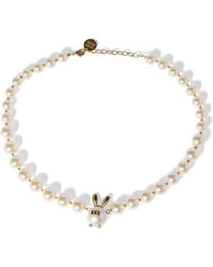 Miu Miu Pearl-Effect Necklace - Metallic