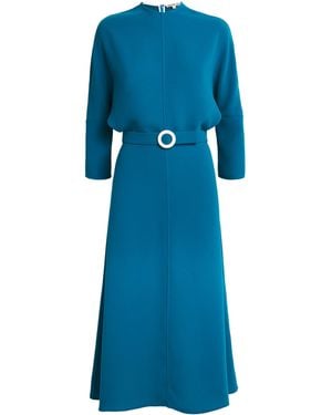 Edeline Lee Jacquard Belted Anna Midi Dress - Blue