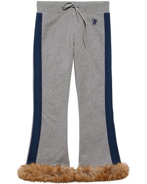 Balenciaga Faux Fur Trim Lion Capri Sweatpants - Blue