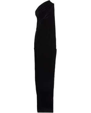 Rick Owens Velvet One-Shoulder Athena Gown - Black