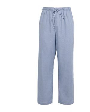Derek Rose Cotton Puppytooth Lounge Trousers - Blue