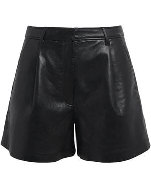 Anine Bing Leather-Blend Trent Shorts - Black