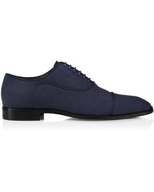 Christian Louboutin Greggory Nubuck Leather Oxford Shoes - Blue