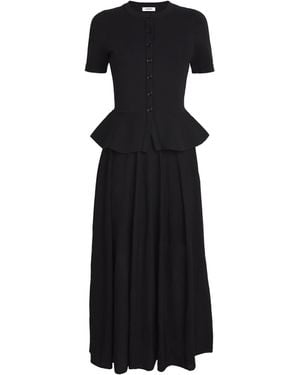 Sandro Knitted Peplum Maxi Dress - Black
