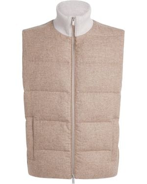 Lardini Wool-Cashmere Down Gilet - Brown