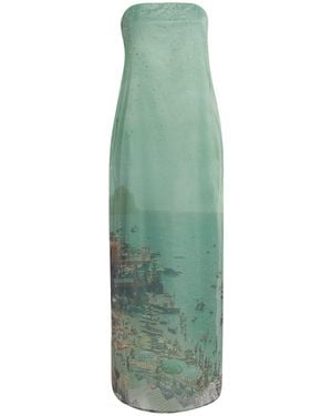 STAUD Organza Embellished Amara Maxi Dress - Green