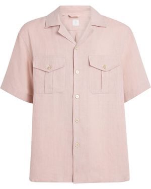 Eleventy Linen Bowling Shirt - Pink