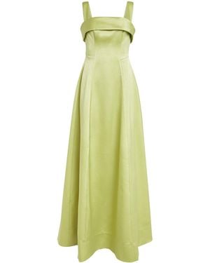 Rachel Gilbert Stretch-Taffeta Hallie Gown - Green