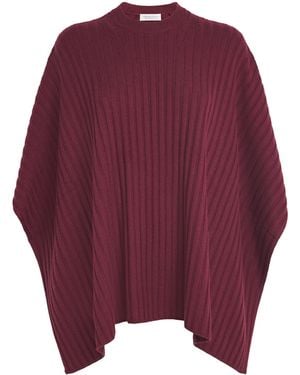 Gabriela Hearst Merino Wool-Cashmere Baron Poncho - Red