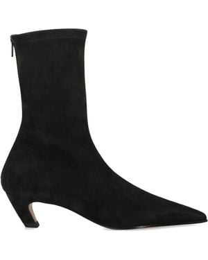 KHAITE Suede Arizona Ankle Boots 40 - Black