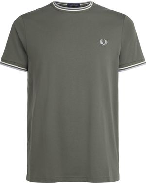 Fred Perry Cotton Twin Tipped T-Shirt - Grey