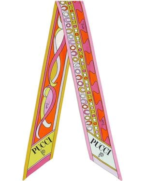 PUCCI Silk Twill Printed Scarf - White