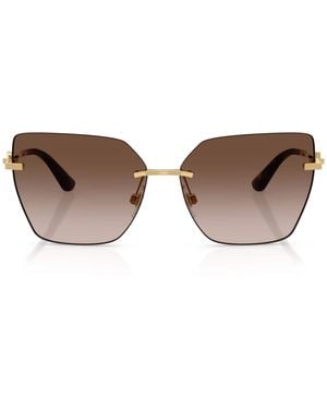 Dolce & Gabbana Metal Cat Eye Sunglasses - Brown
