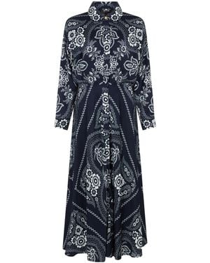 Maje Bandana Print Maxi Dress - Blue