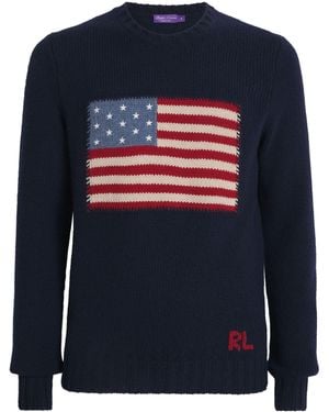 Ralph Lauren Cashmere Flag Sweater - Blue